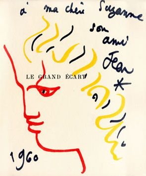 Jean Cocteau, dédicace illustrée, 1960